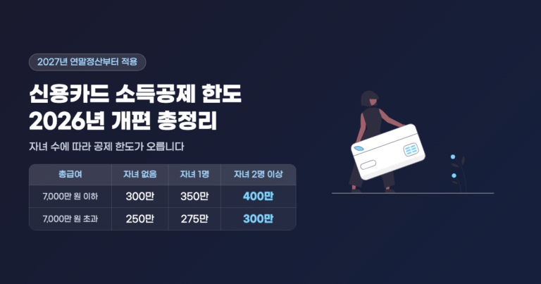 신용카드 소득공제 한도 2026년 개편 총정리 대표 이미지