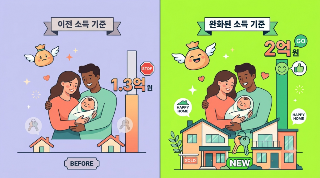 2026년 신생아 특례대출 조건과 소득 기준 완화 안내