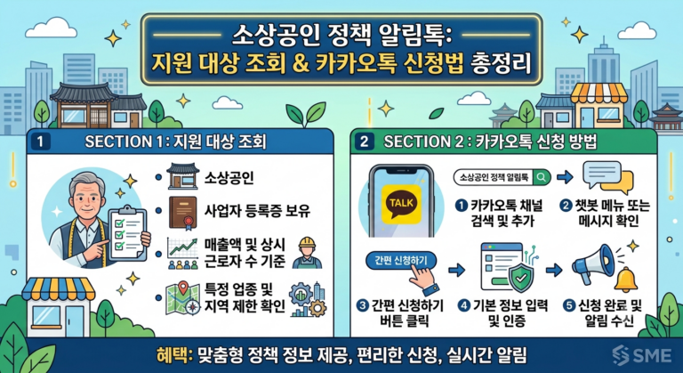 소상공인 정책 알림톡 지원 대상 조회