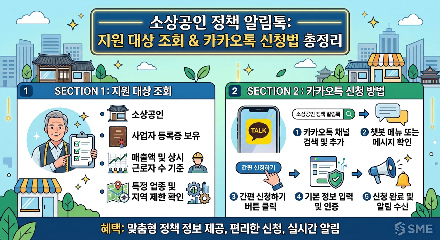 소상공인 정책 알림톡 지원 대상 조회
