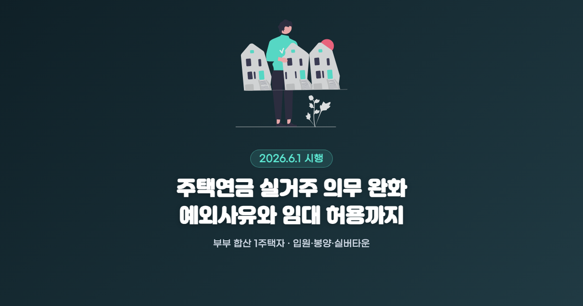 주택연금 실거주 의무 완화