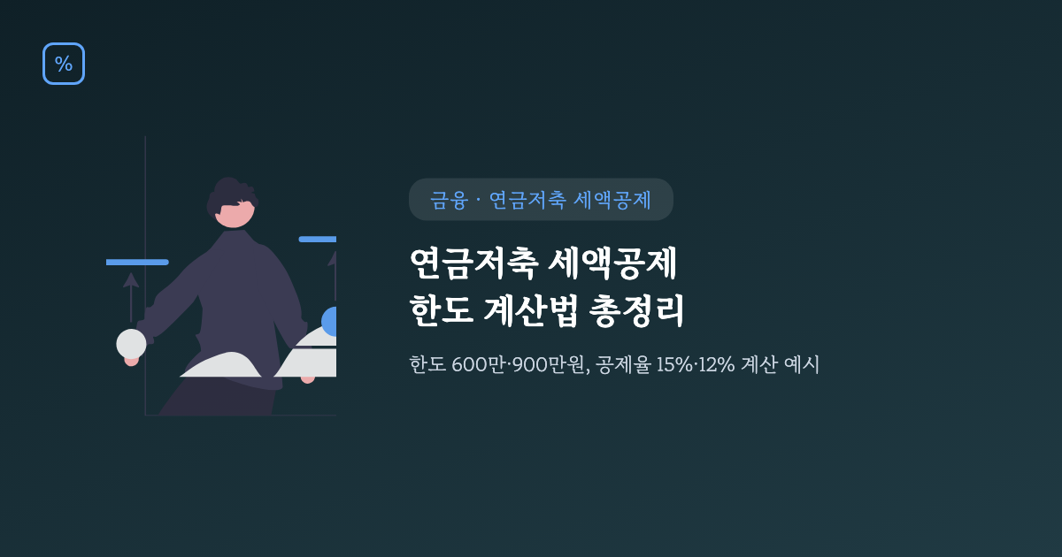 연금저축 세액공제 한도 계산법 총정리 15%·12%
